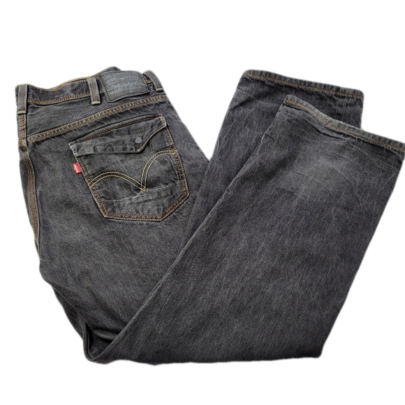 Retro Levi's Black 569 Loose Straight Jeans size 38 - Picture 1 of 16